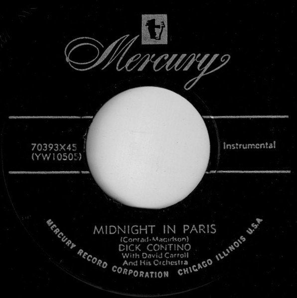Dick Contino & David Carroll & Orchestra – Midnight In Paris, Cd's en Dvd's, Vinyl | Pop, Pop, Originele persing, 7 inch, Ophalen of Verzenden