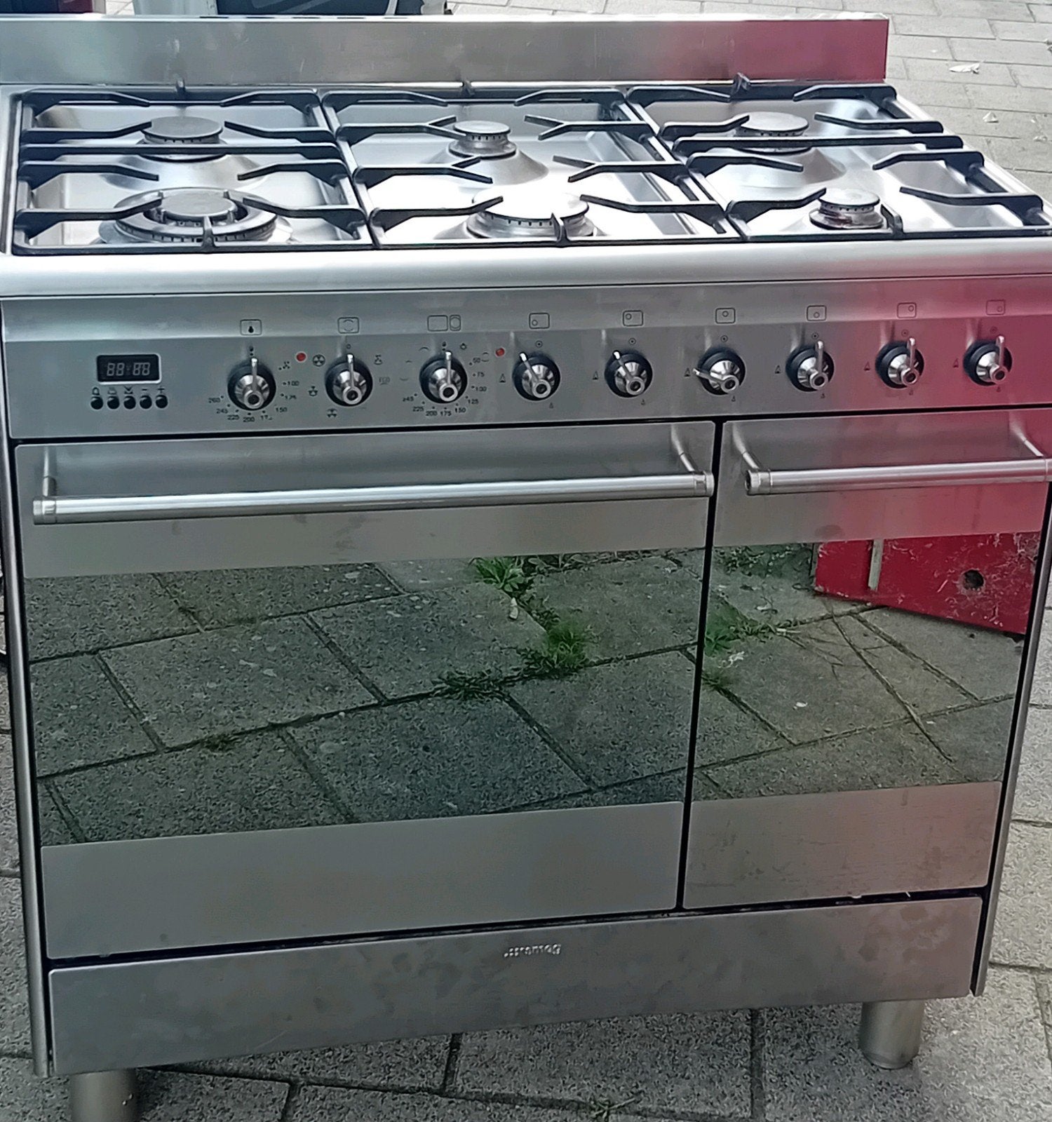 smeg gasfornuis met dubbele oven, Witgoed en Apparatuur, Ophalen, Gebruikt, 60 cm of meer, Gas