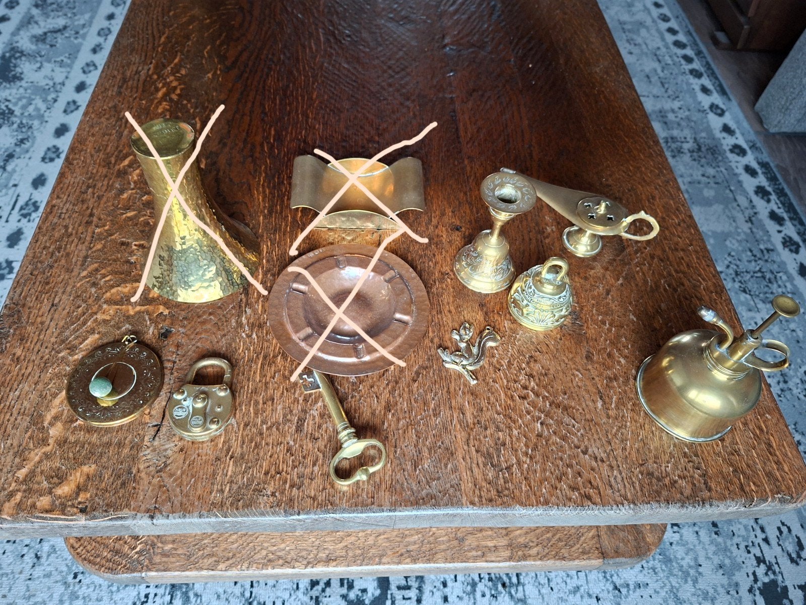 Diverse koperen decoratieve items, Antiek en Kunst, Ophalen, Koper