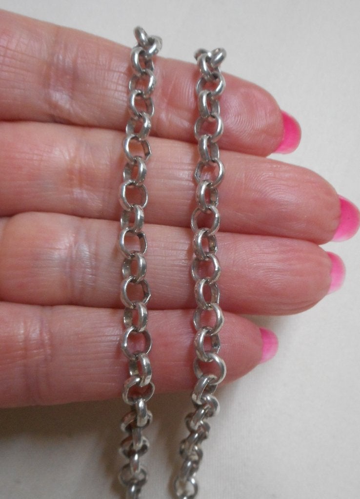 Zilveren jasseron schakel ketting nr.1163, Sieraden, Tassen en Uiterlijk, Kettingen, Verzenden, Zo goed als nieuw, Zilver, Zilver