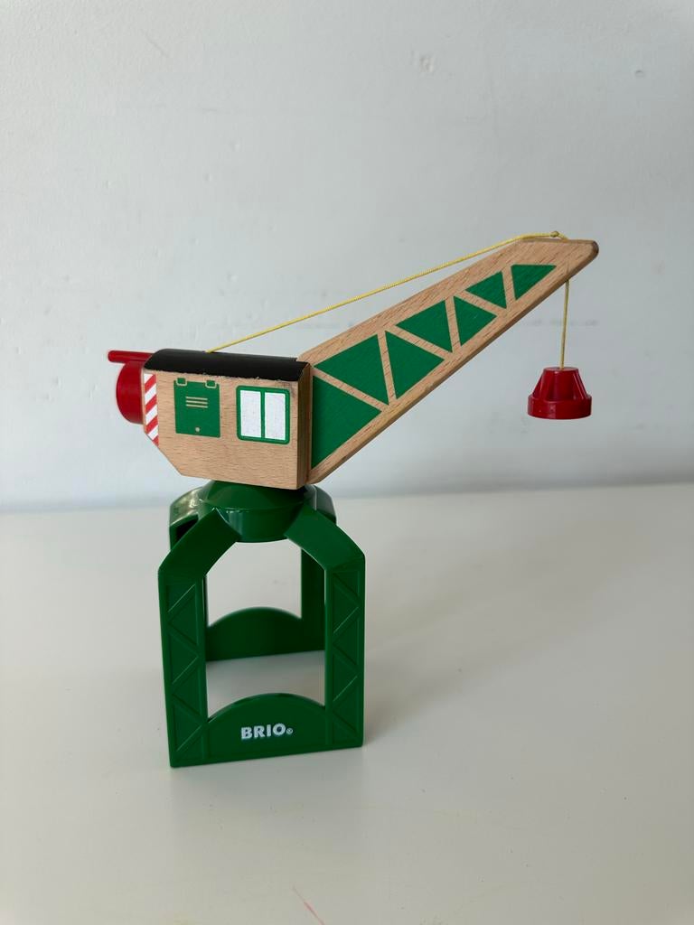 Brio hijskraan houten treinbaan, Ophalen of Verzenden, Gebruikt, Jongen of Meisje