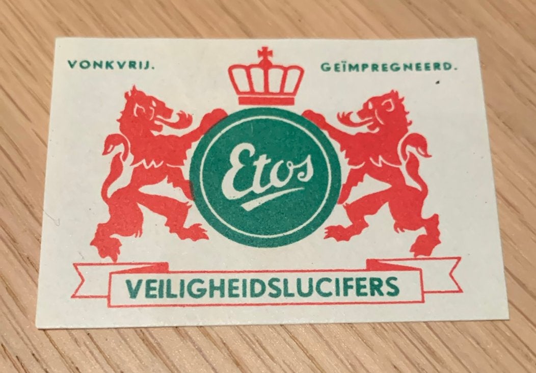 Licifermerk Etos veiligheidslucifers, Verzenden, Gebruikt, Luciferdoosjes of -merken