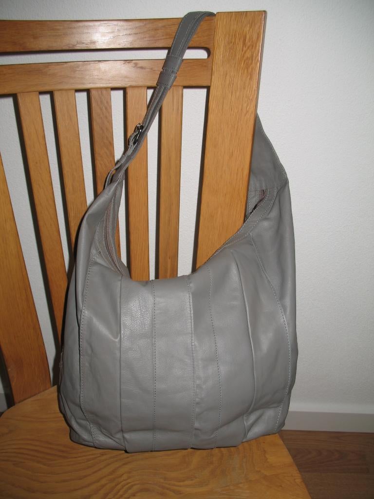 Leren Patchwork Shopper Tas Zacht Grijs Vintage, Sieraden, Tassen en Uiterlijk, Tassen | Damestassen, Ophalen of Verzenden, Nieuw
