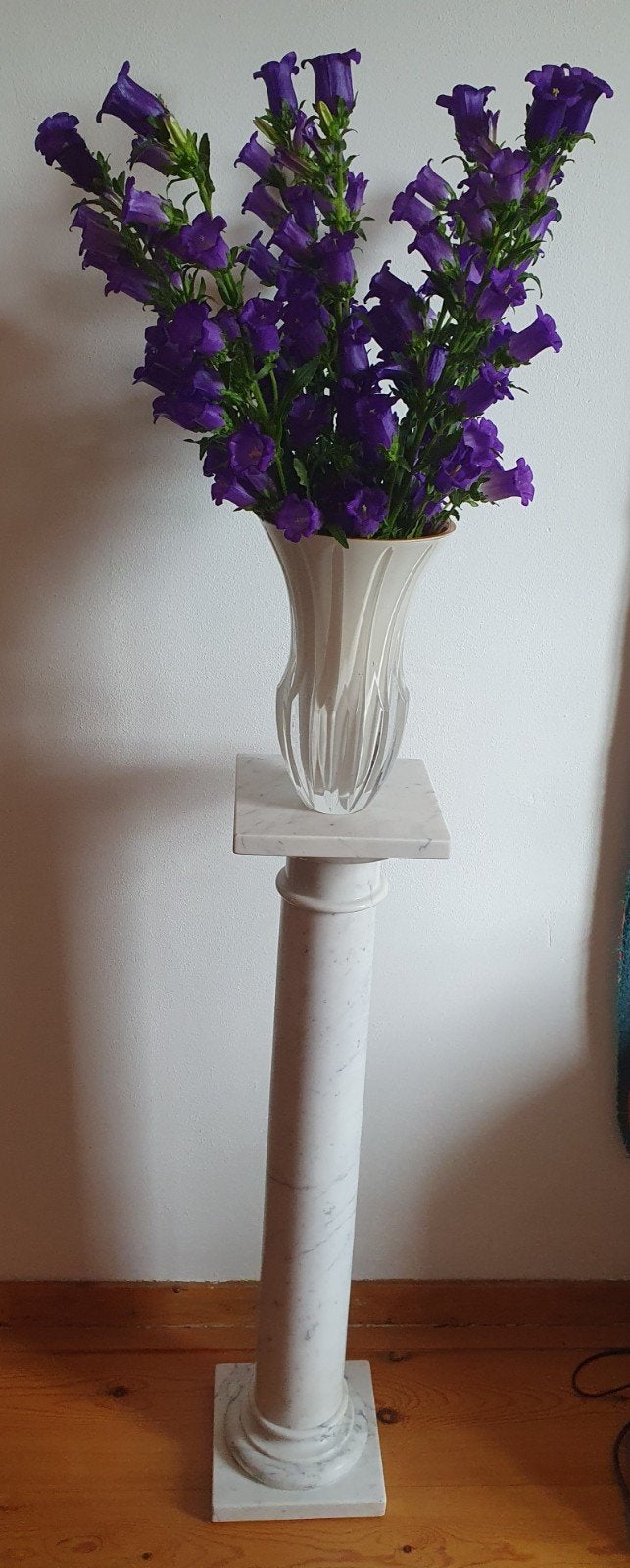 Elegante marmeren zuil sokkel pilaar piedestal - Wit, Ophalen of Verzenden, Zo goed als nieuw