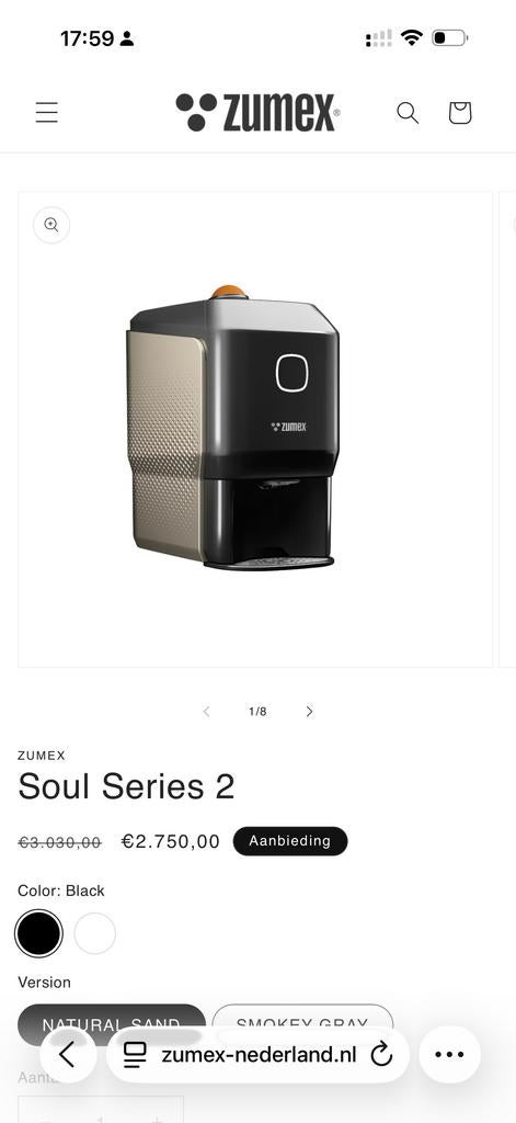 Zumex Soul Series 2: Slimme, compacte automatische citrusper, Ophalen of Verzenden, Nieuw