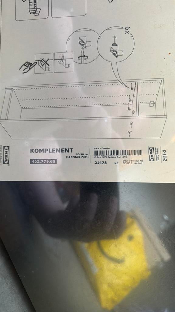 Ikea pax komplement plank 50x58 zwart bruin, Ophalen, 50 tot 100 cm, Zo goed als nieuw, Minder dan 100 cm
