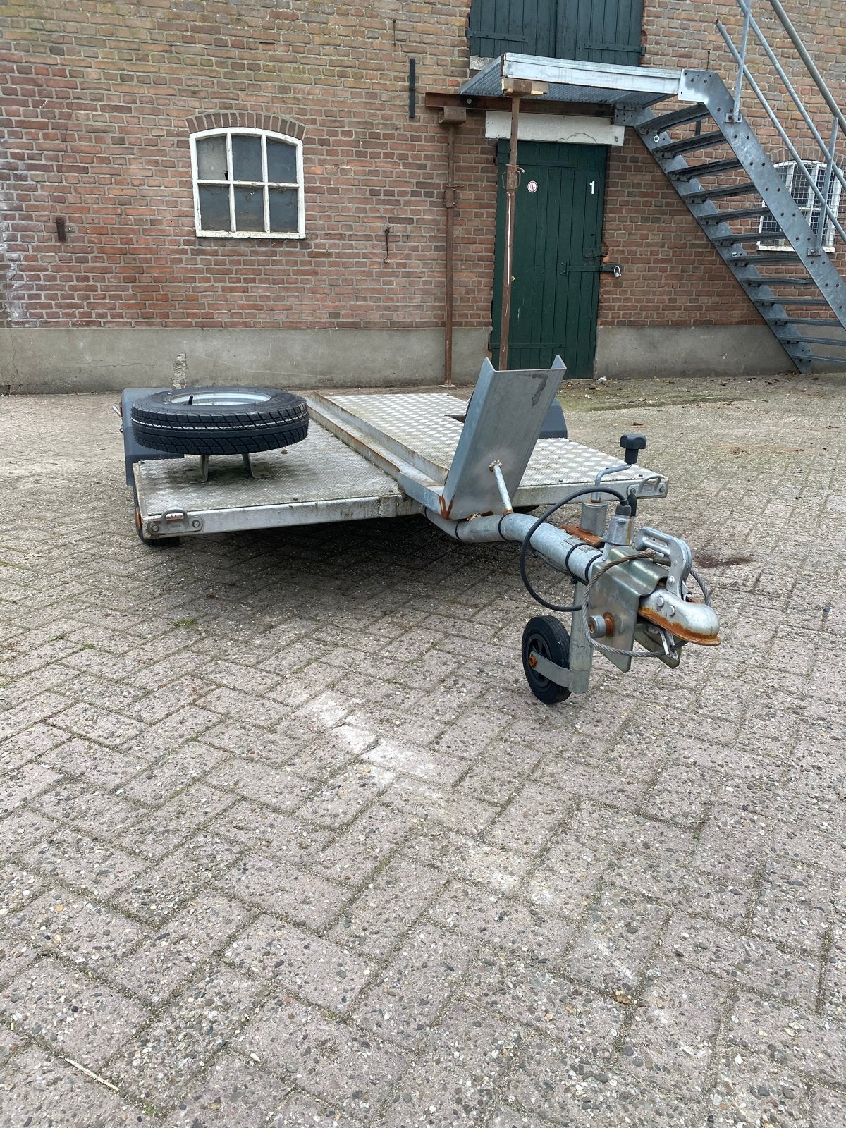 Motorfietsaanhanger met reservewiel motortrailer, Auto-onderdelen, Carrosserie en Plaatwerk, Ophalen, Gebruikt