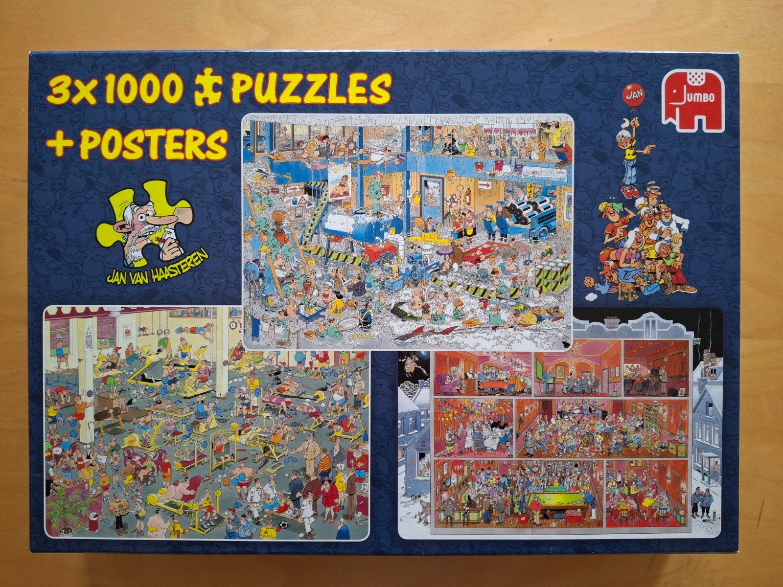 Jan van Haasteren 3 x 1000 stukjes COMPLEET, Hobby en Vrije tijd, Ophalen of Verzenden, 500 t/m 1500 stukjes, Zo goed als nieuw