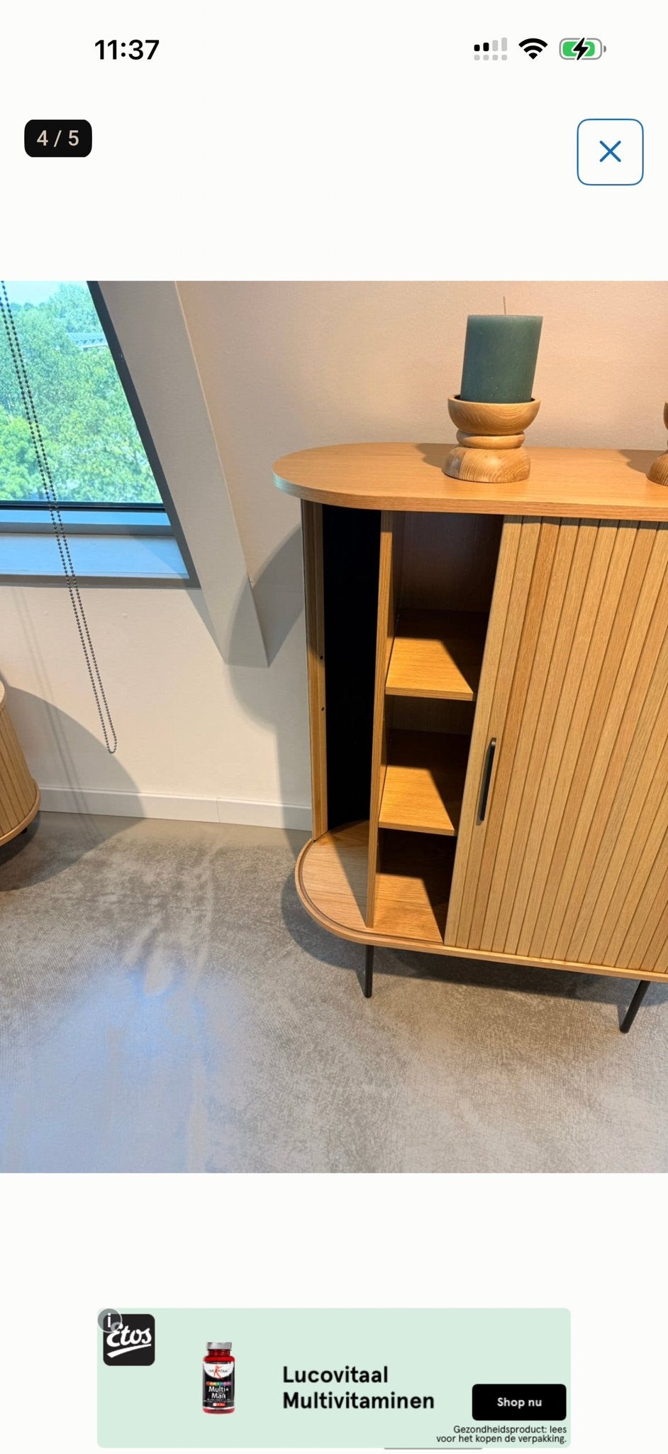 Nieuwe houten kast met roldeuren - 118x100 cm, 100 tot 150 cm, Ophalen of Verzenden, 25 tot 50 cm, Overige houtsoorten