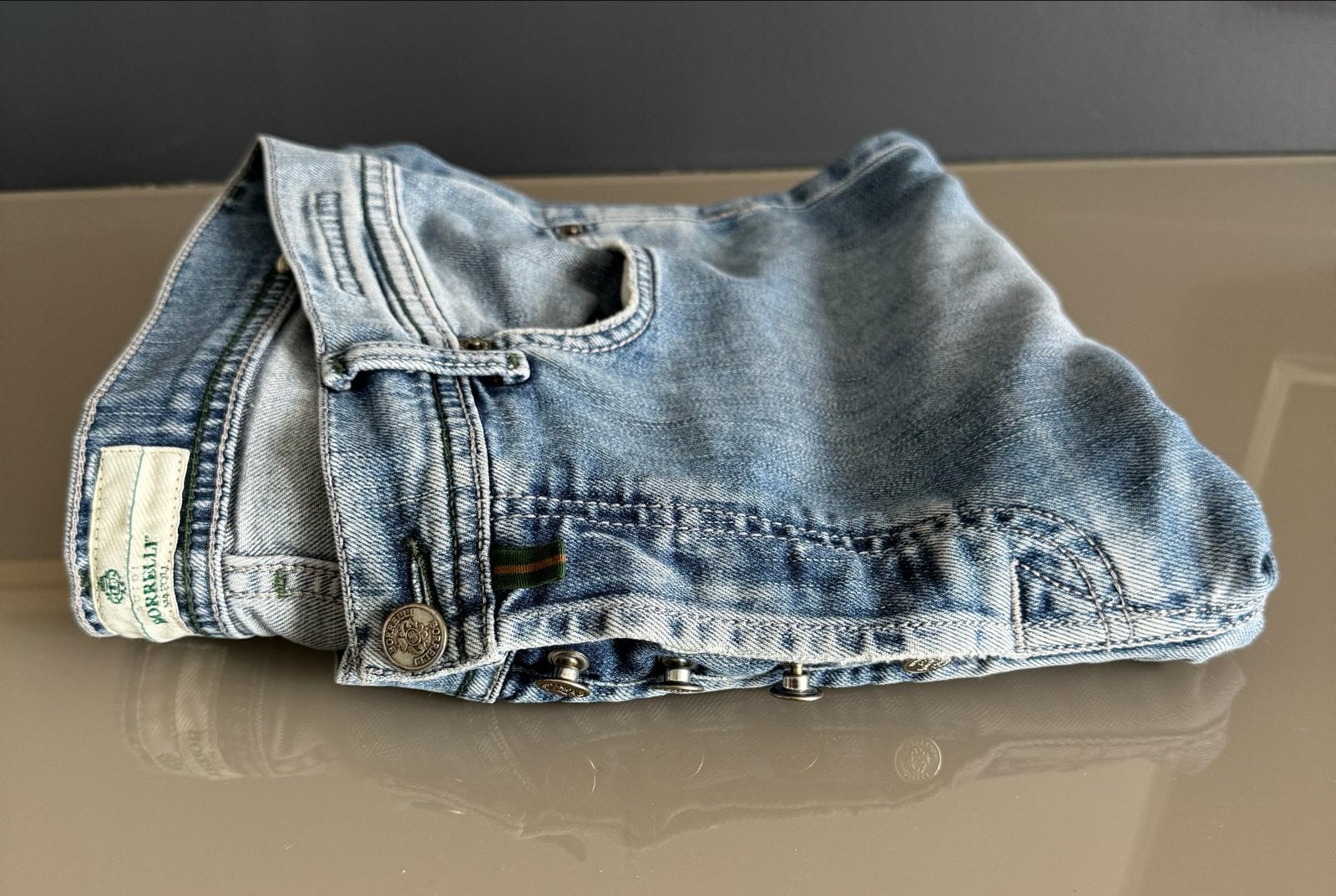 Luigi Borrelli Jeans W35 Katoen met stretch, Ophalen of Verzenden, Gedragen, Blauw, W33 - W34 (confectie 48/50)