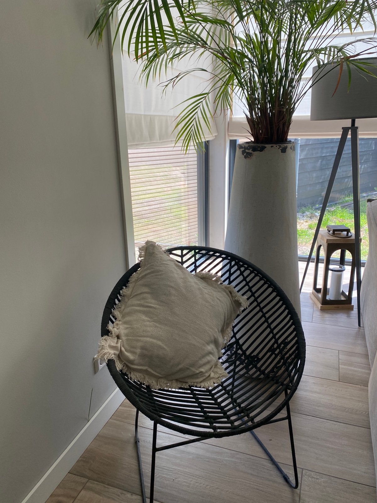 Zwarte rotan stoel - perfect voor binnen of buiten, Ophalen, Zwart, Riet of Rotan, Zo goed als nieuw