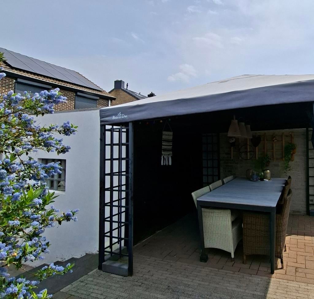 Luca Paviljoen Antraciet met Zijwanden & Extra Dakdoek, Tuin en Terras, Gebruikt, Minder dan 4 meter, Paviljoen, 2 meter of meer