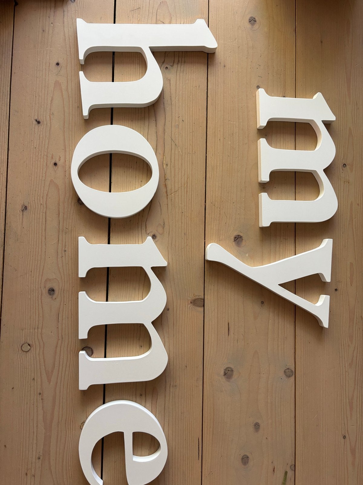 Houten letters 'my home' - WOOOD furniture, Ophalen of Verzenden, Nieuw, Wit, Hout