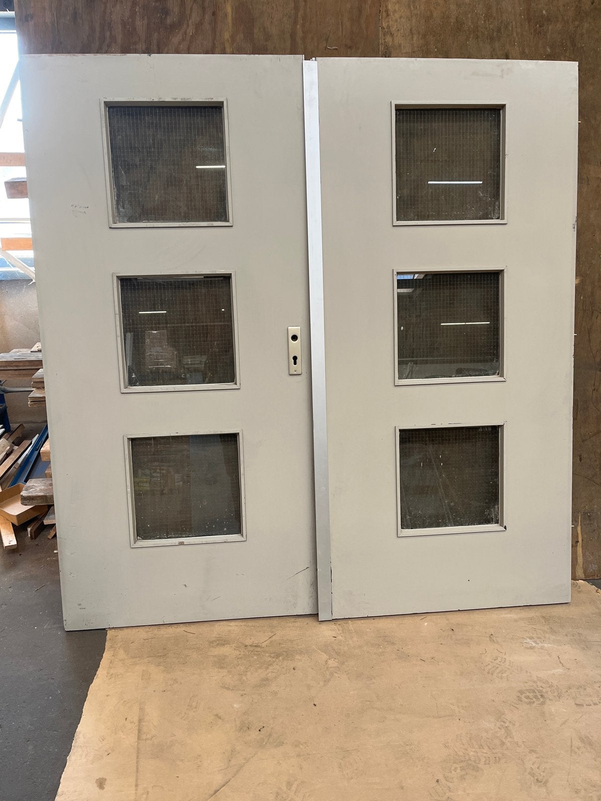 Set deuren 93x198 cm met glas, 4 cm dik, Ophalen, Gebruikt, 80 tot 100 cm, Binnendeur