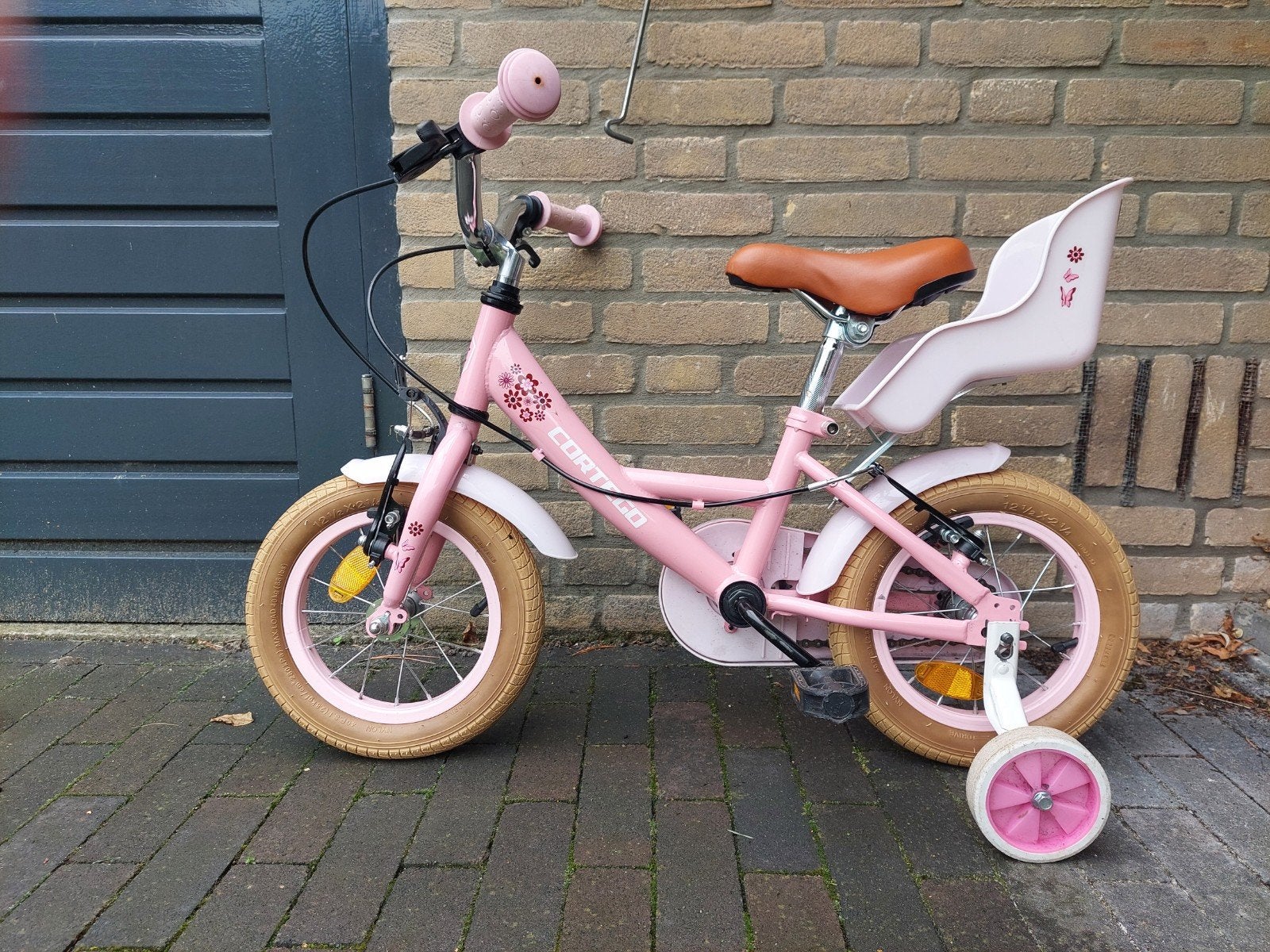Cortego meisjesfiets 12 inch, Fietsen en Brommers, Fietsen | Kinderfietsjes, Ophalen, Minder dan 16 inch, Cortego, Zijwieltjes