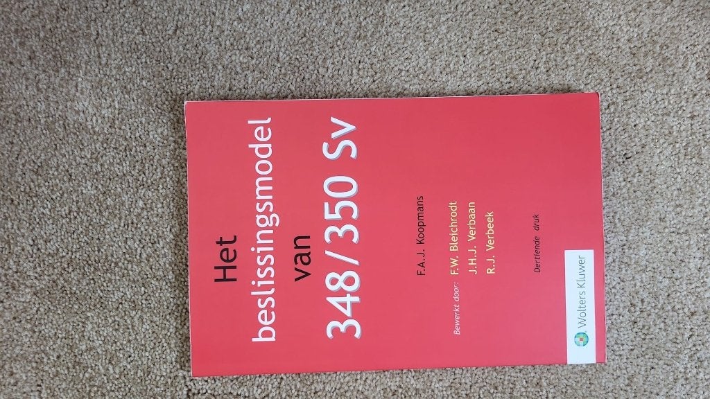 Het beslissingsmodel van 348/350 Sv, Ophalen of Verzenden, Beta, Nieuw, WO