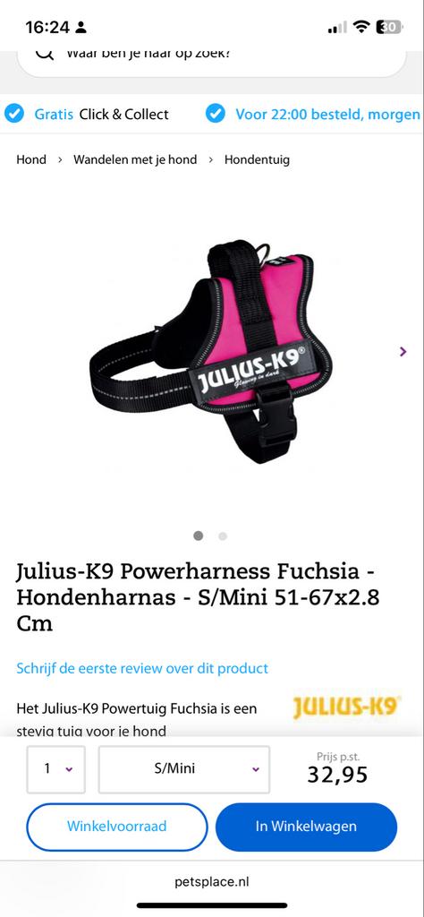 Julius k9 hondenhalsband mini roze, Ophalen, Nieuw
