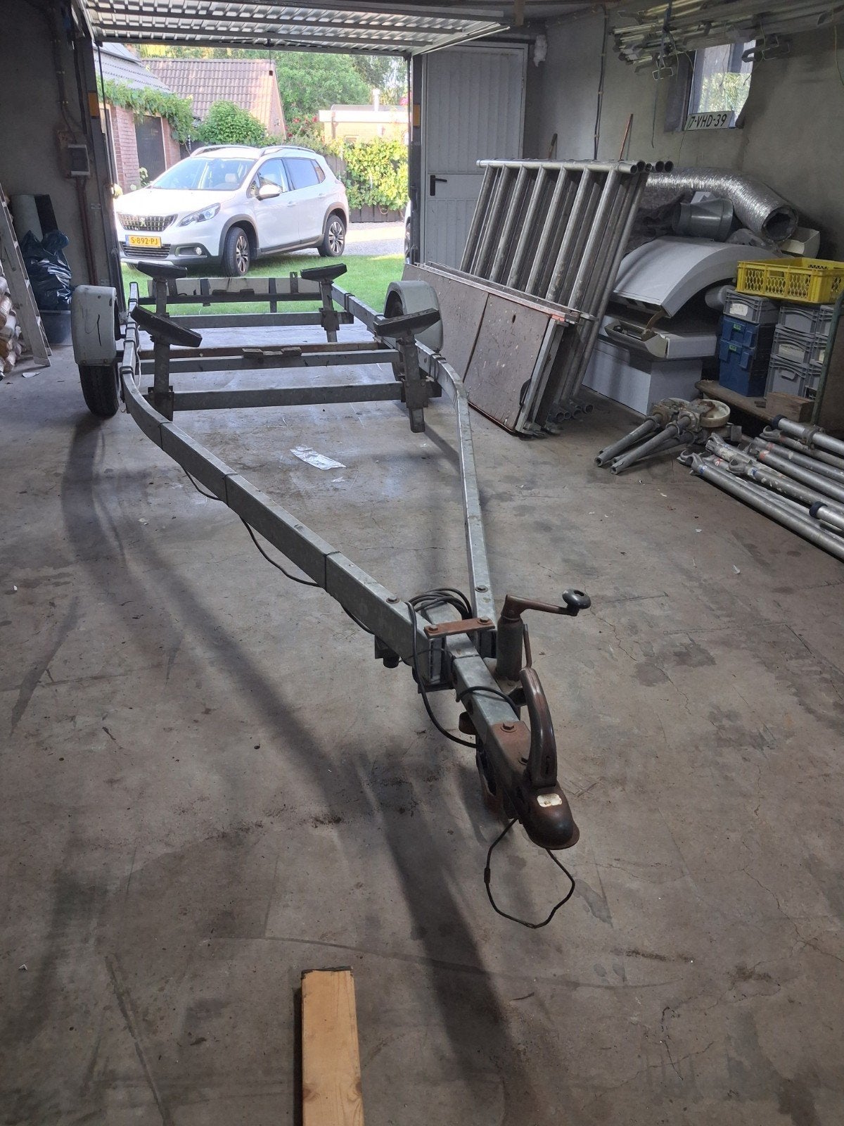 Boot stallings trailer 7 meter 2000 kg, Watersport en Boten, Boottrailers, Ophalen, Gebruikt, Minder dan 6 meter
