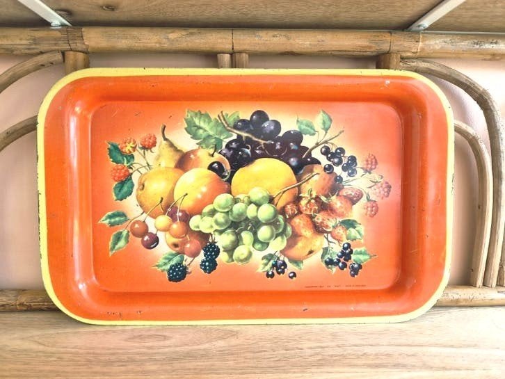 Retro blikken dienblad fruit ~, Antiek en Kunst, Ophalen of Verzenden