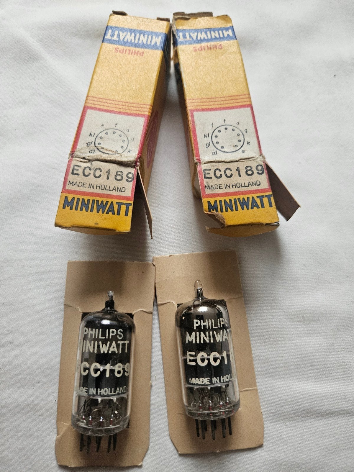 2x Philips Miniwatt ECC189 buizen made in Holland, Ophalen of Verzenden