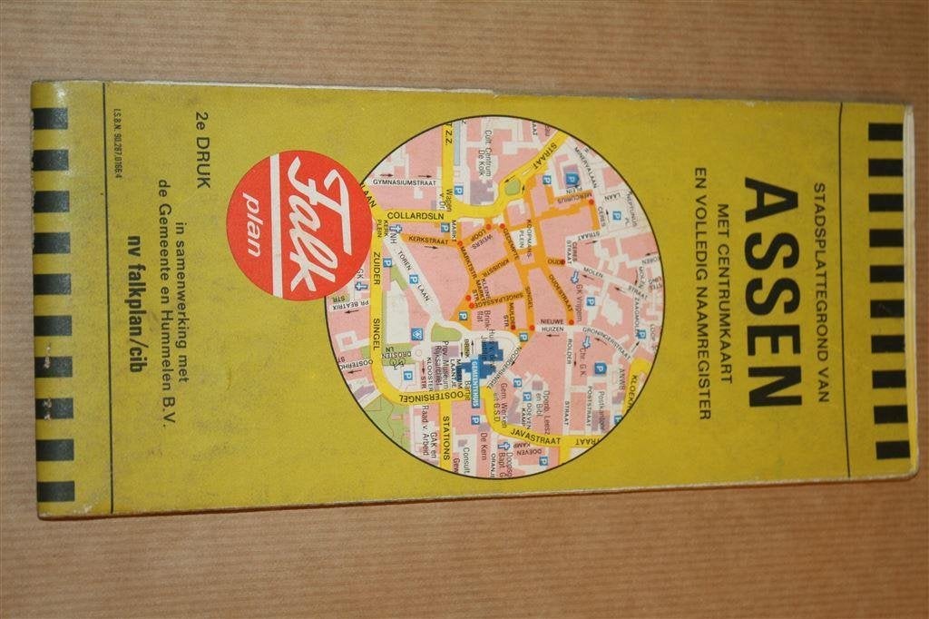 Oude Falk Stadsplattegrond - Assen - Circa 1980, Gelezen, Ophalen of Verzenden, Landkaart, 1800 tot 2000