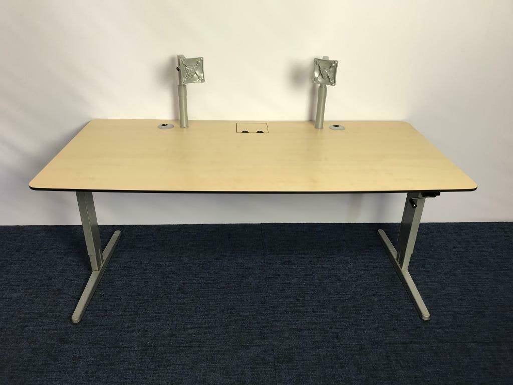 8 x Bureau Aspa (slinger), ahorn blad, 180 x 88/85 cm., Huis en Inrichting, Bureaus, Ophalen, In hoogte verstelbaar, Gebruikt