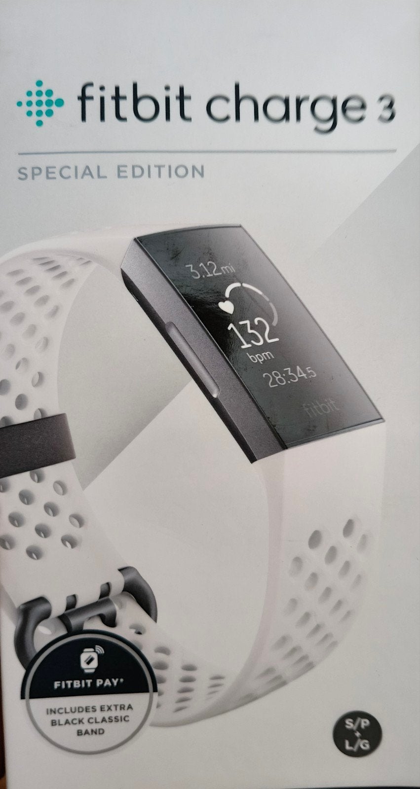 Fitbit Charge 3 Special Edition - Wit/Zwart, Gebruikt, Wit, Ophalen of Verzenden, Fitbit