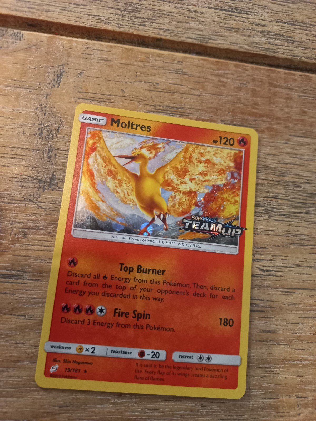 Moltres team up stamp promo, Ophalen of Verzenden, Zo goed als nieuw, Losse kaart, Foil