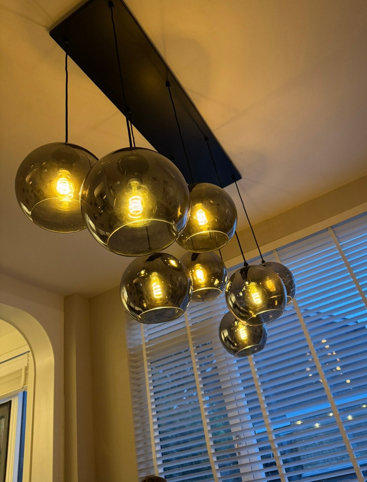 Hanglamp chique - rook glas, Ophalen, Zo goed als nieuw