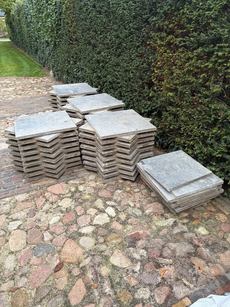 Tuintegels grijs (60x60x3) - 68 stuks, Tuin en Terras, Ophalen, Gebruikt, Terrastegels, Natuursteen