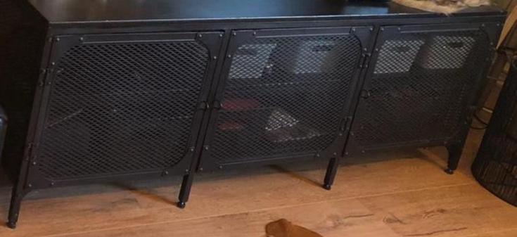 Industriël tv meubel, Gebruikt, 50 tot 100 cm, 150 tot 200 cm, 25 tot 50 cm