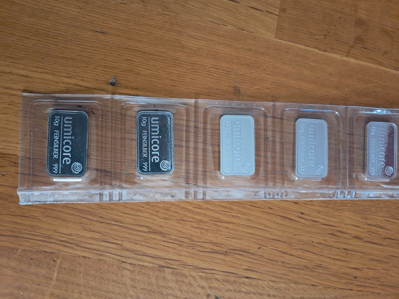 5x zilverbaar 10gr umicore zilver, Ophalen of Verzenden