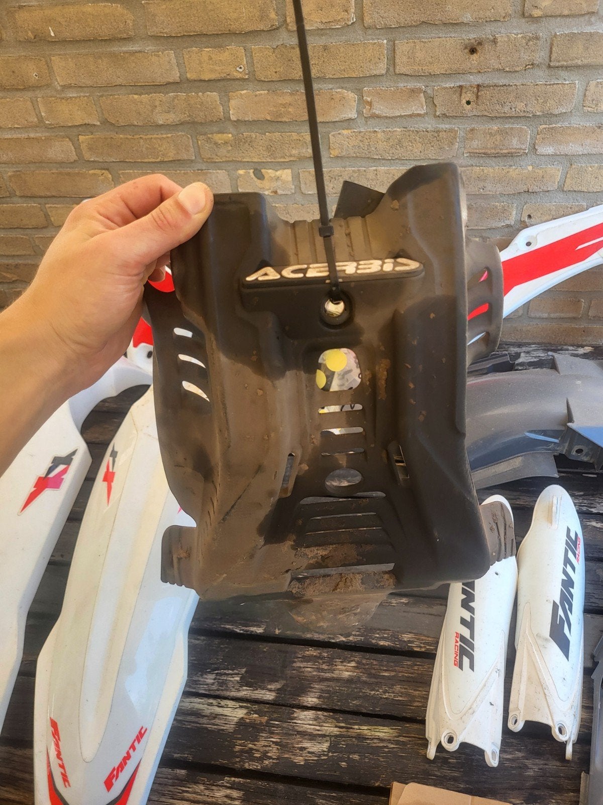 Acerbis skidplate yz125/xx125zgan, pro taper etc, Ophalen of Verzenden, Gebruikt