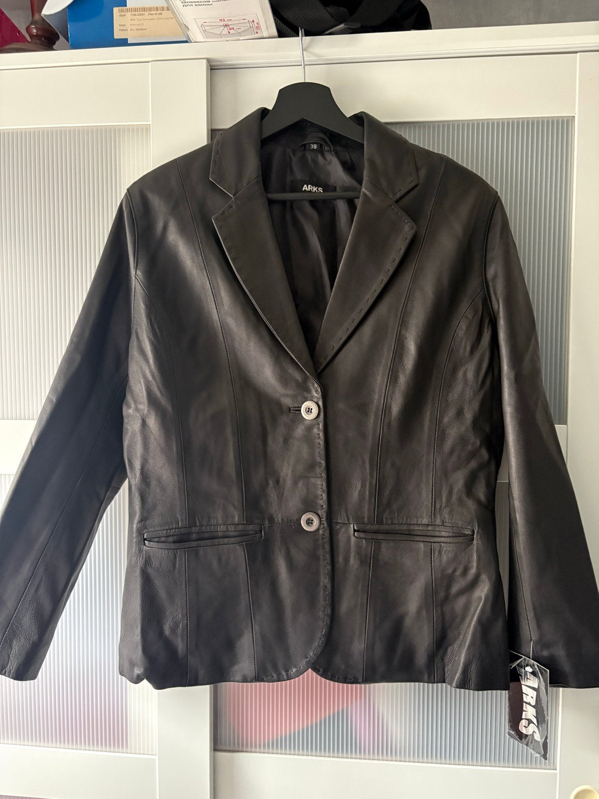ARKS Leren Blazer Maat 38/40 (M) - Zwart Nieuw, Ophalen of Verzenden, Zo goed als nieuw, Maat 38/40 (M), Zwart