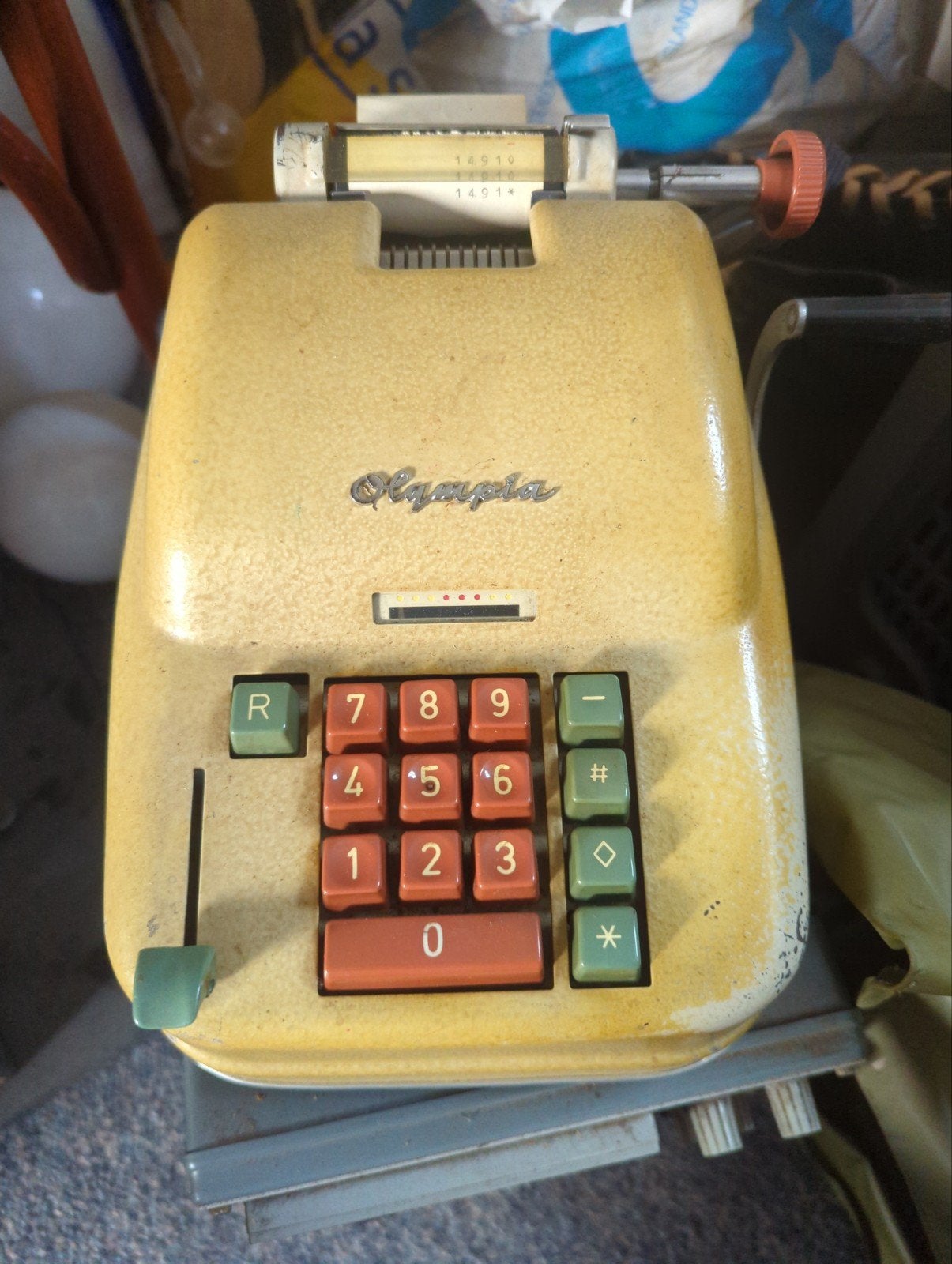 Vintage tel/rekenmachine, Ophalen