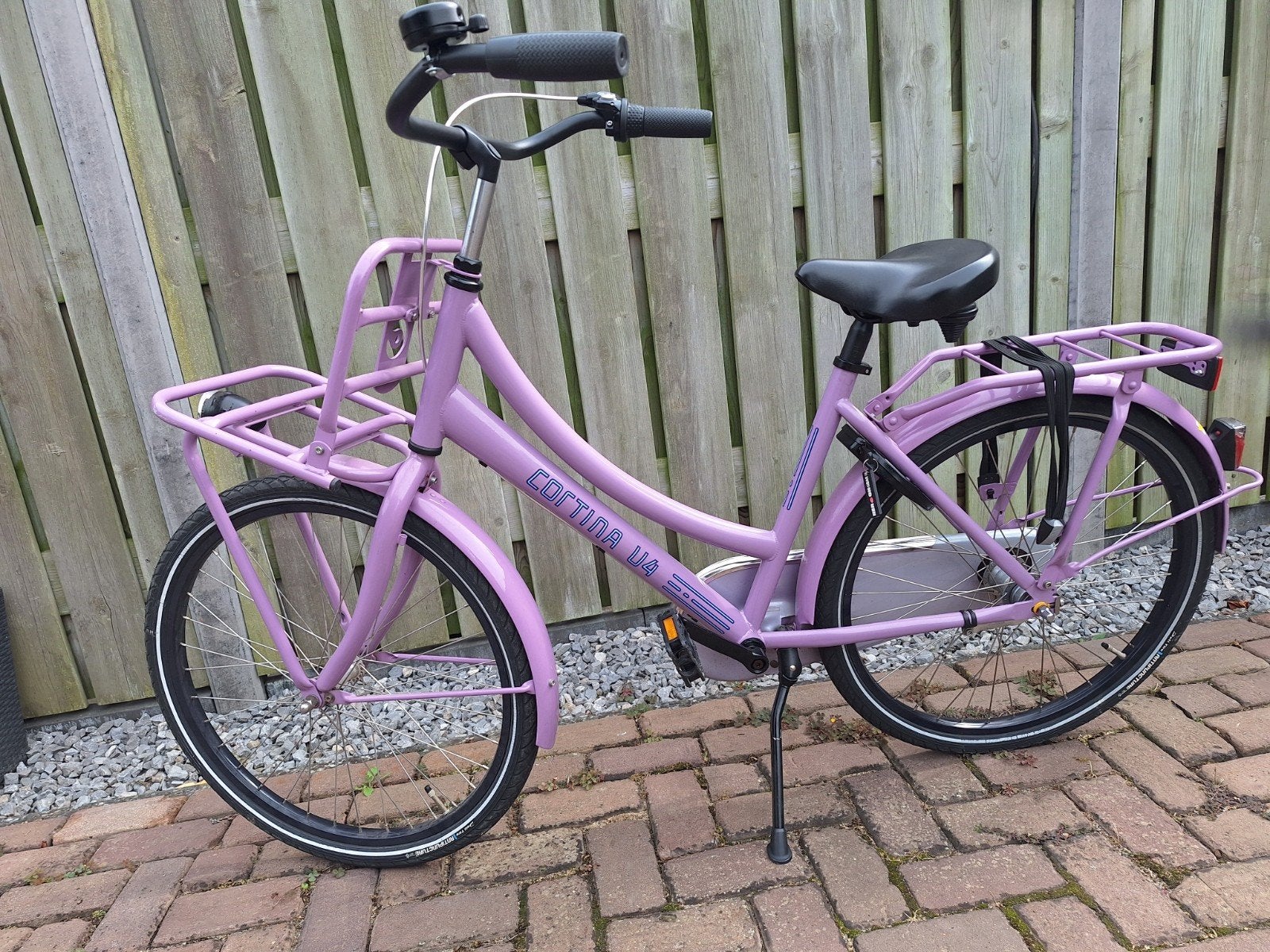 Cortina U4 Transportfiets kinder - Paars - 3 Versnellingen, Ophalen, Terugtraprem, 24 inch, Versnellingen