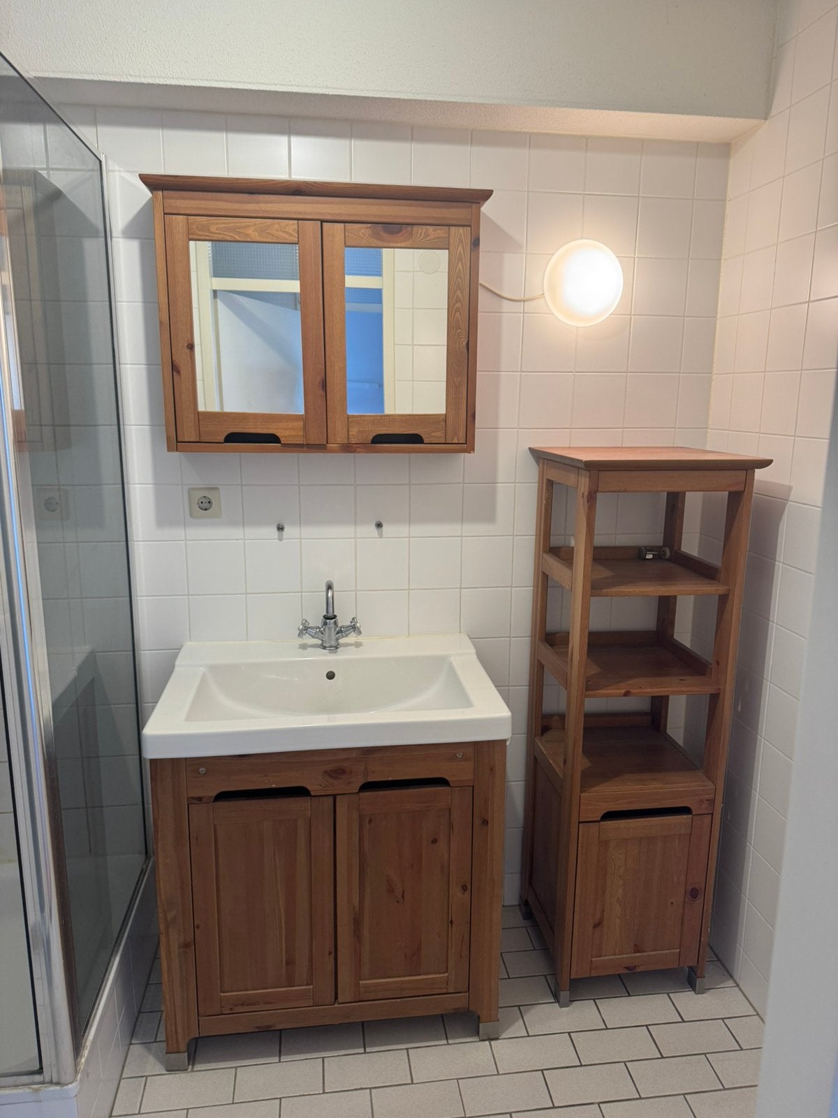 Badkamermeubels bruin, Huis en Inrichting, Badkamer | Badkamermeubels, Ophalen, Gebruikt, Overige typen, 50 tot 100 cm