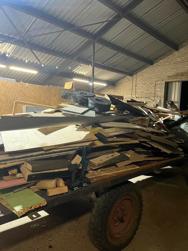 Afval hout/stook hout, Ophalen, 50 mm of meer, Pallet, Minder dan 200 cm