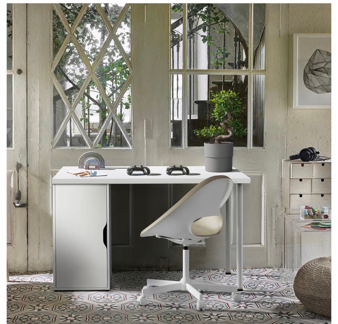 Ikea alex/lagkapten bureau 200x60, Huis en Inrichting, Bureaus, Ophalen, Gebruikt, IKEA, In hoogte verstelbaar