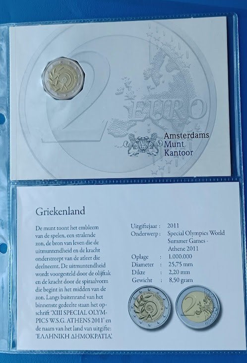 Griekenland 2 Euro "Special Olympics" - 2011 (AMK), Postzegels en Munten, Munten | Europa | Euromunten, Ophalen of Verzenden, Griekenland