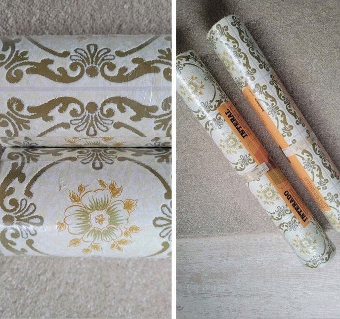 2 retro behangrollen - New old stock, Verzenden, Huis en Inrichting