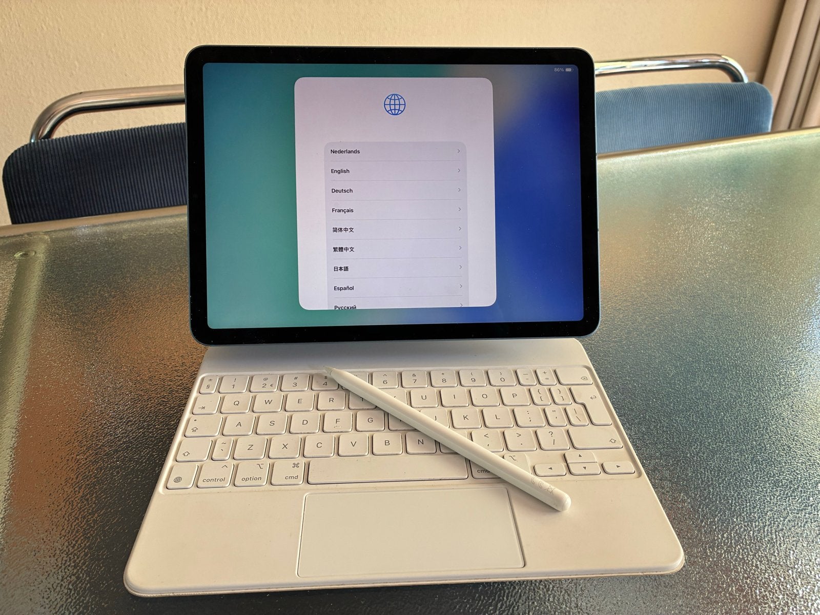 iPad Air 5 cellulair (2022) M1 256GB +Pencil+ MagicKeyboard, Computers en Software, Apple iPads, Ophalen, Blauw, Apple iPad Air
