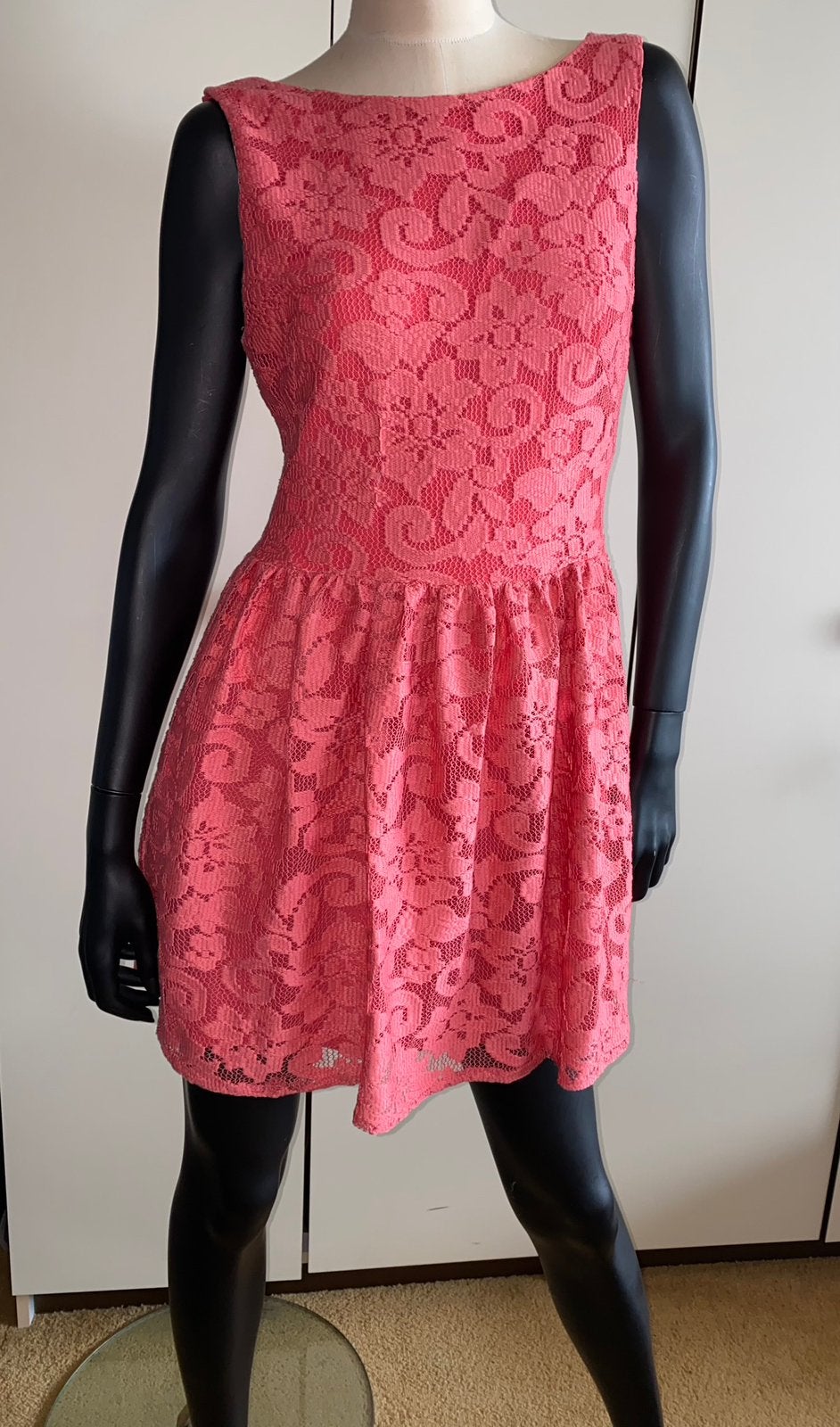 Nieuwe Mango Casual Kanten Jurk Koraalrood Maat L, Kleding | Dames, Maat 42/44 (L), Nieuw, Ophalen of Verzenden, Roze
