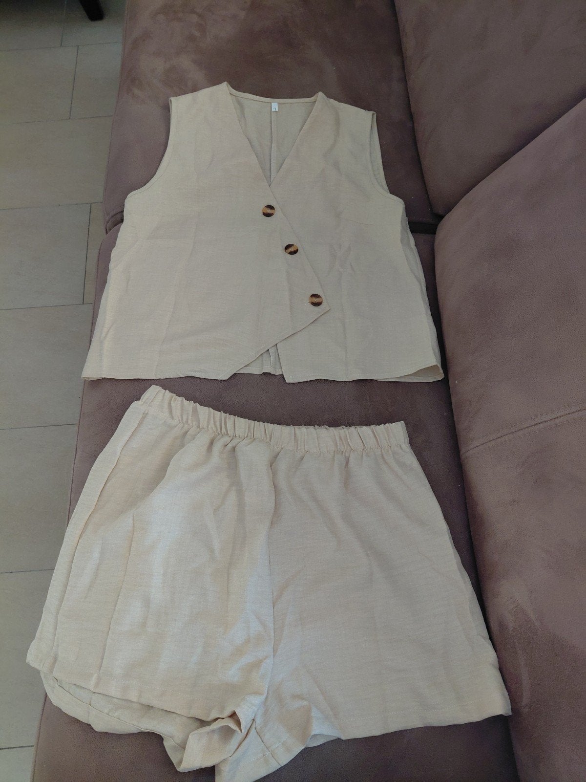 Blouse met broekje. Kijk beschrijving., Kleding | Heren, Verzenden, Beige, Nieuw, Overige maten