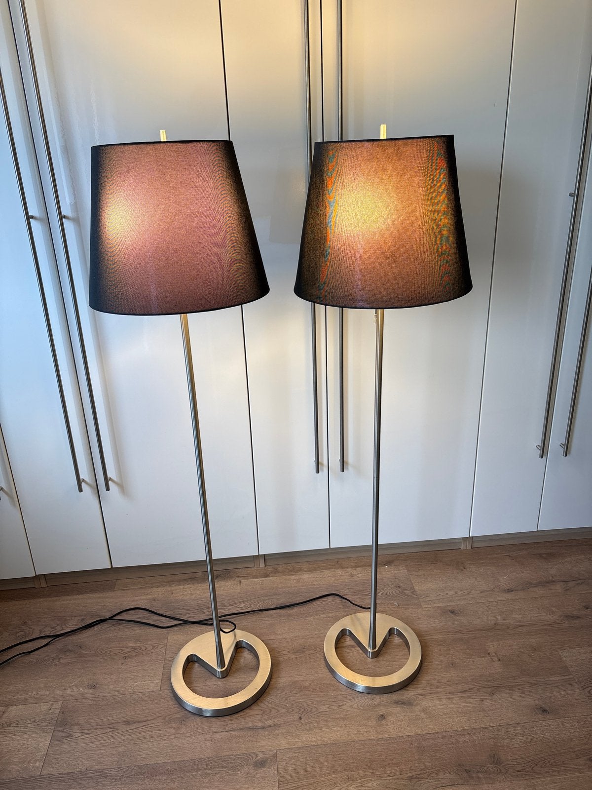 IKEA Nyfors Vloerlampen (2 stuks) - Zonder lampen, Ophalen, Gebruikt, E27 (groot), Metaal