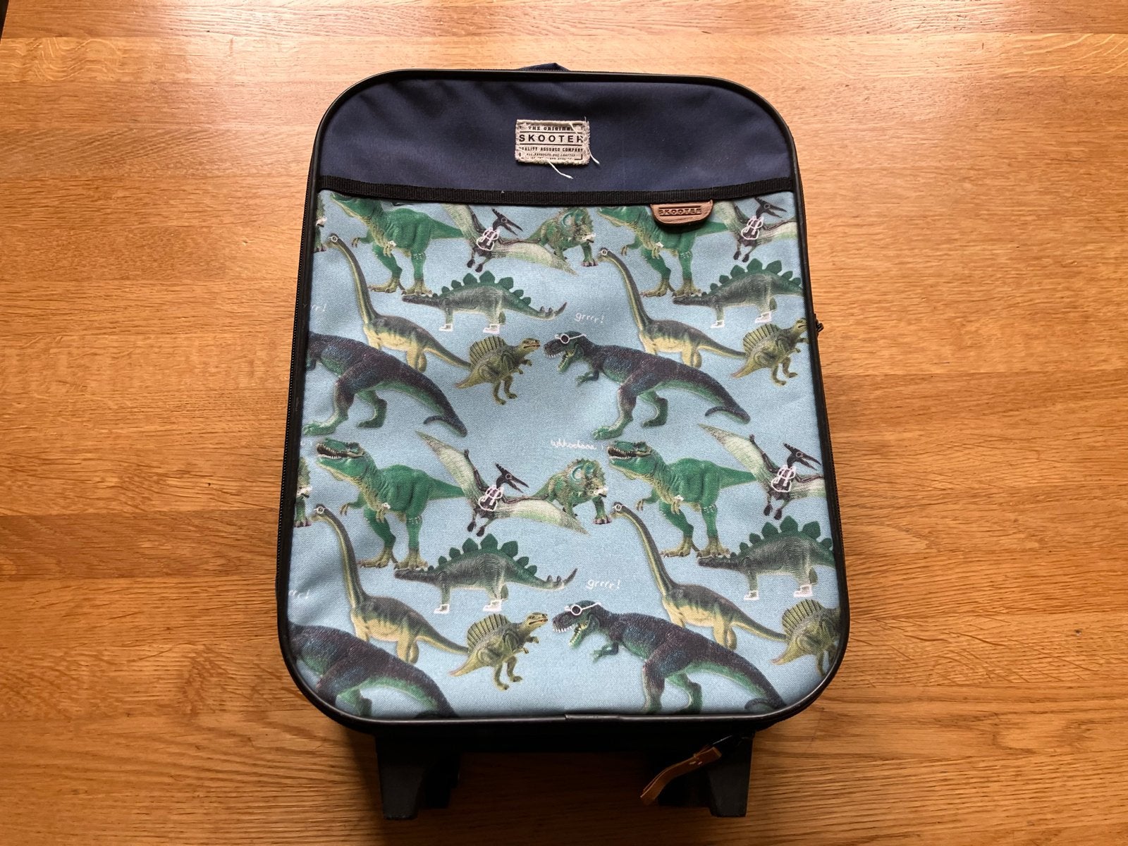 Kinder trolley koffer met dinosaurusprint Skooter, Ophalen, 40 tot 60 cm, 30 cm of meer, Gebruikt