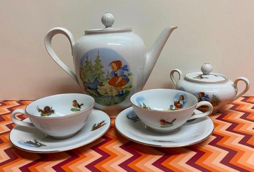 Vintage Kinderservies onderdelen - Roodkapje en de Wolf, Ophalen of Verzenden