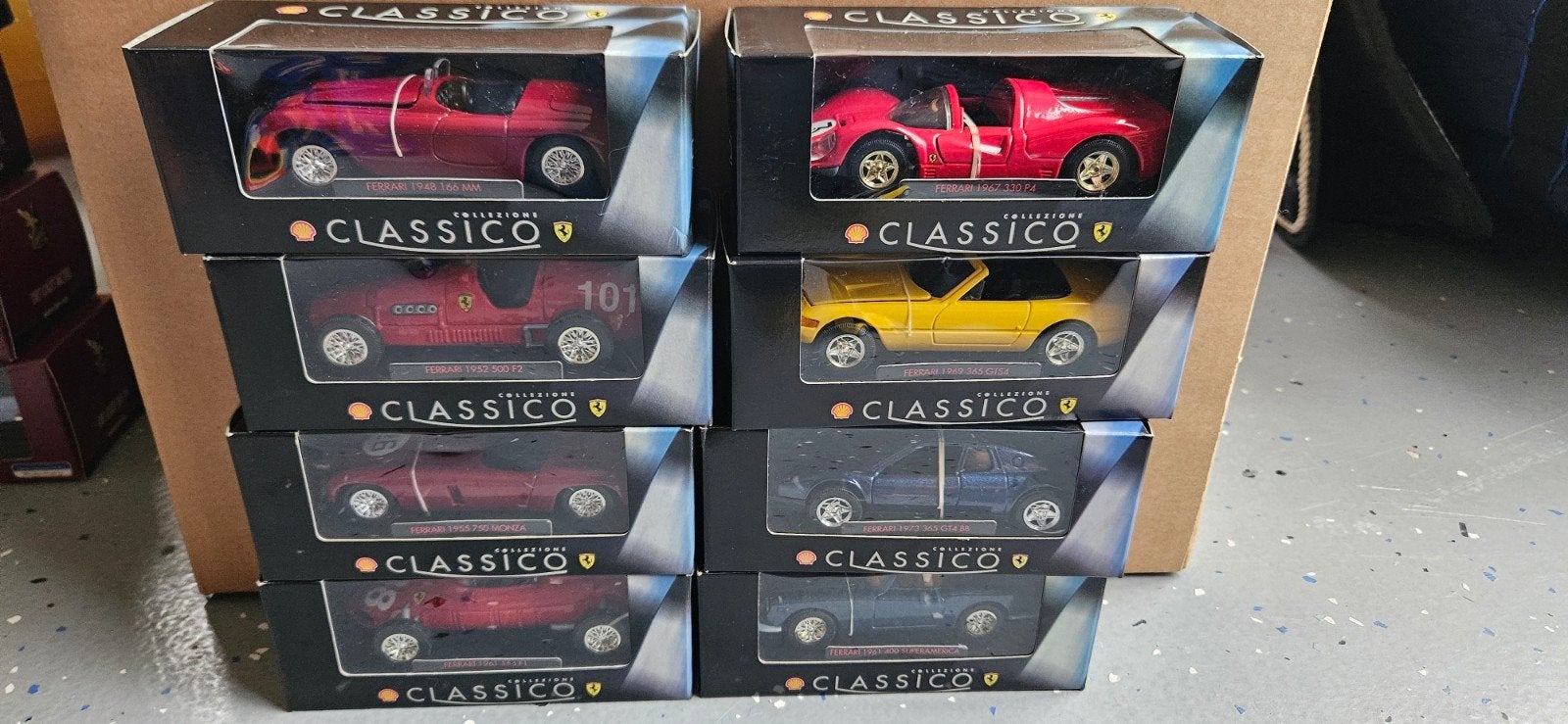 Set van 8 Classico Ferrari modelauto's Shell Collectie, Hobby en Vrije tijd, Modelauto's | 1:43, Nieuw, Auto, Overige merken, Ophalen of Verzenden