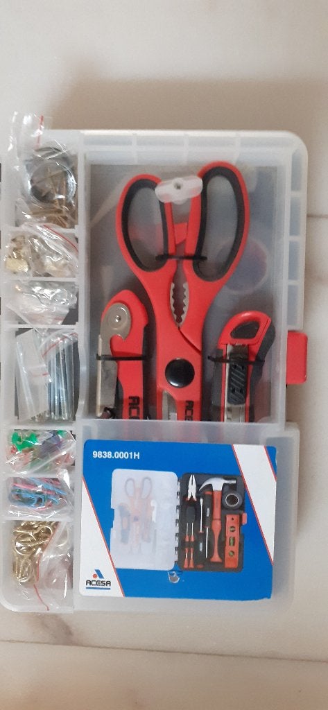 Nieuwe klusdoos met gereedschap en materialen, Ophalen of Verzenden, Nieuw