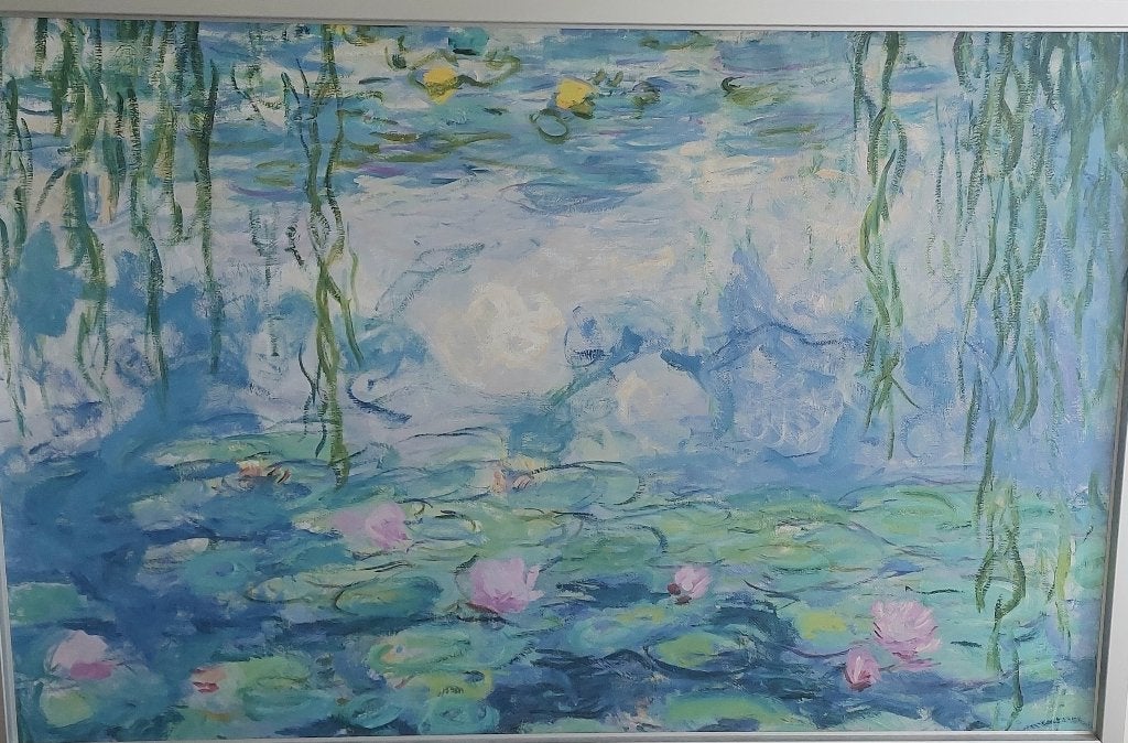 omlijste doek met waterlelies van Monet, Ophalen, Schilderij, 80 cm, Klassiek